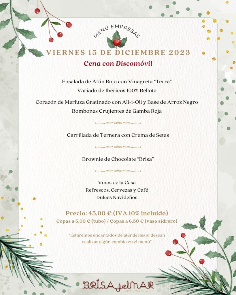 Menú Empresas Navidad