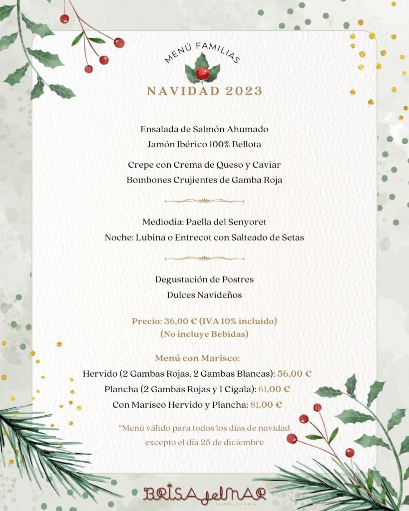 Menú Familias Navidad