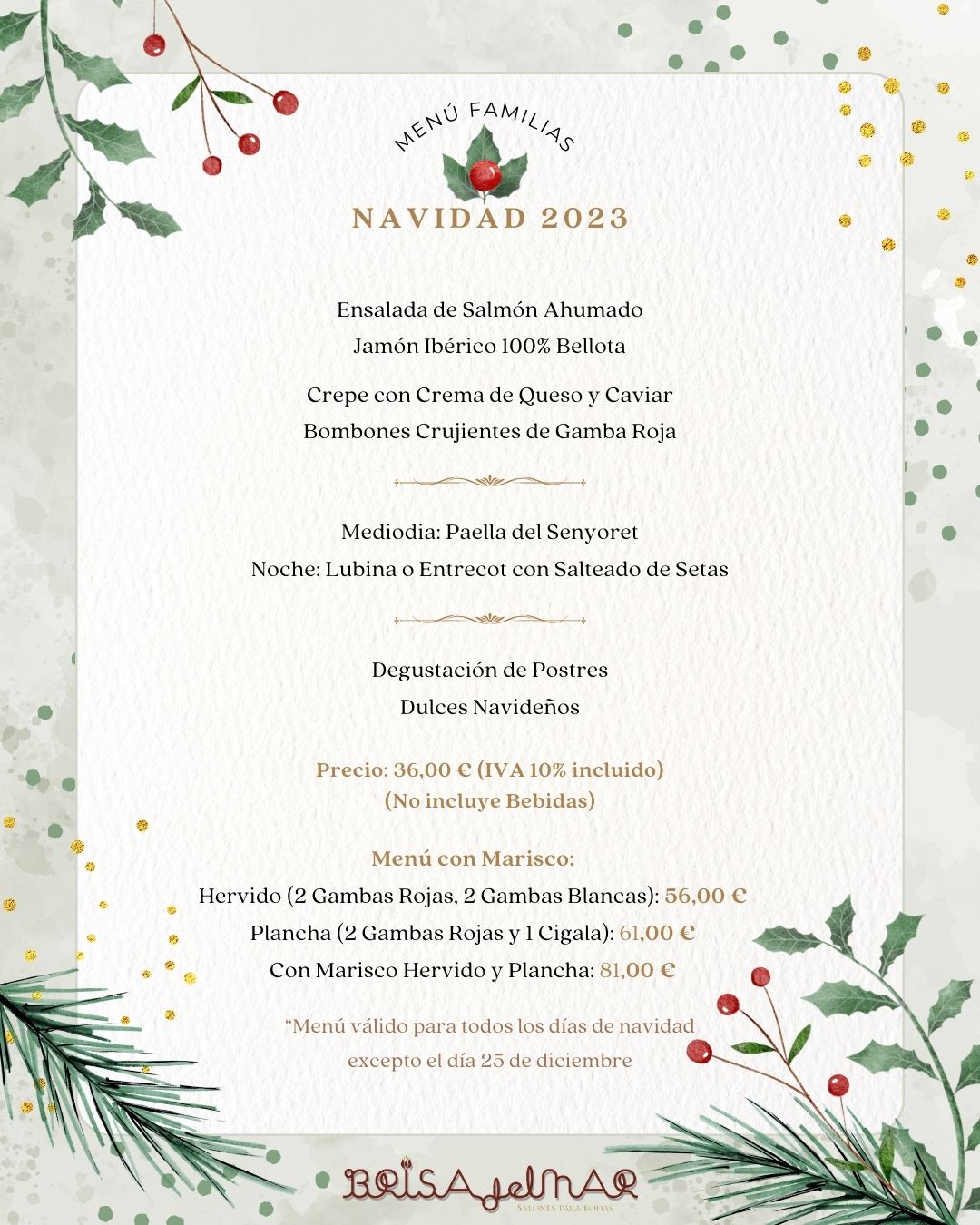 Menú Familias Navidad Menú Familias Navidad