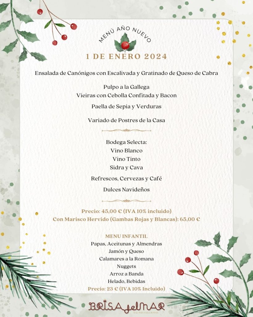 Menú año nuevo