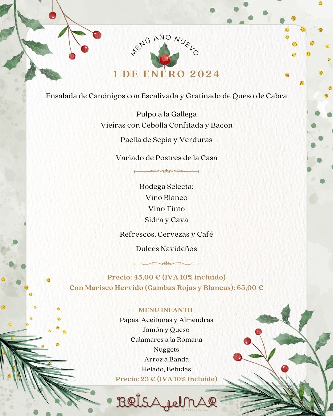 Menú año nuevo Menú año nuevo