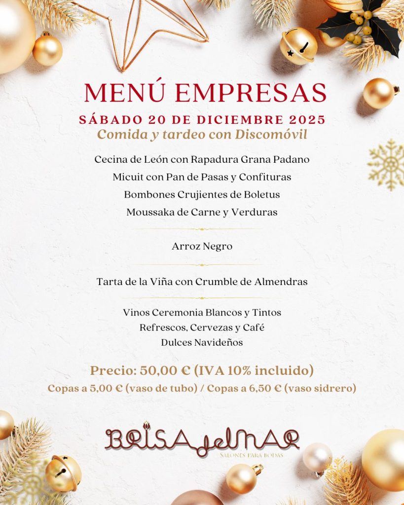 Menu para Empresas Navidad Restaurante Brisa del Mar Piles